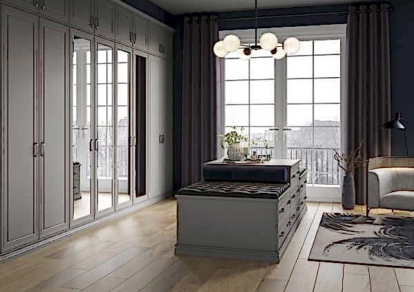 Foxton range fitted furniture ottoman with drawers