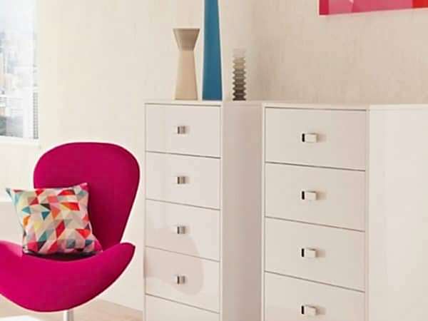 Lustro bedroom design available at Hush Bedrooms - pink chair