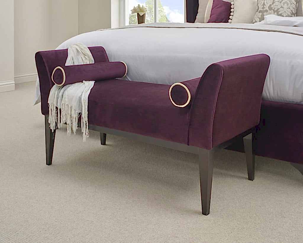 luxury bedroom Burwell bench by Hush Bedrooms