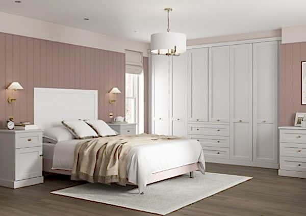 Acadia White shaker wardrobe with fitted drawers