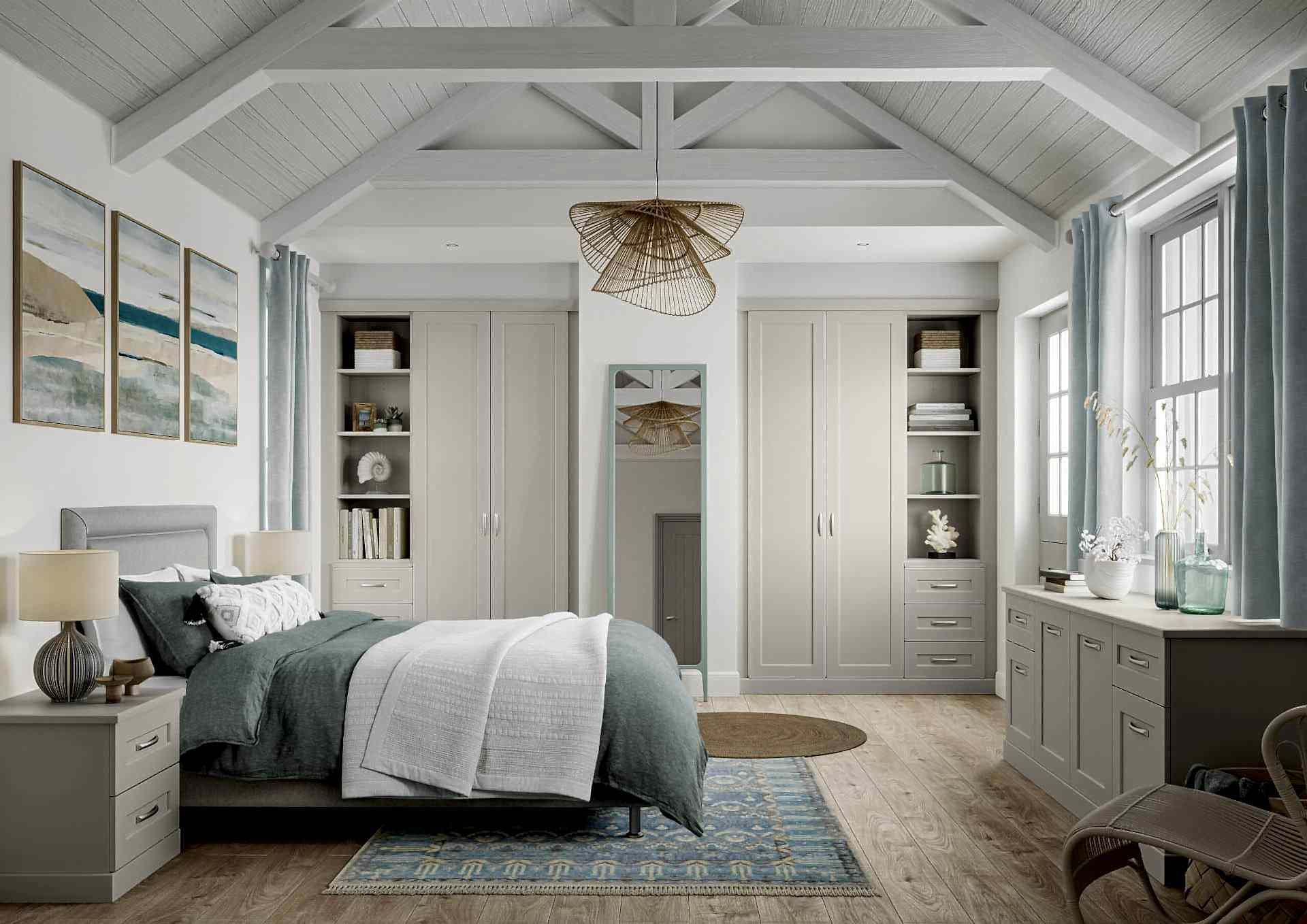 matt alabaster Hallaton fitted bedroom range with shelving matt alabaster Hallaton fitted bedroom range with shelving