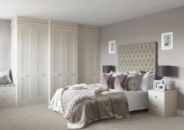 milton ivory fitted wardrobes with bed